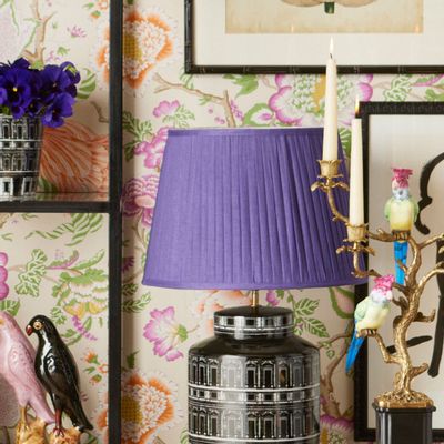 Lampes de table - Abat-jour violet plissé rond - G & C INTERIORS A/S