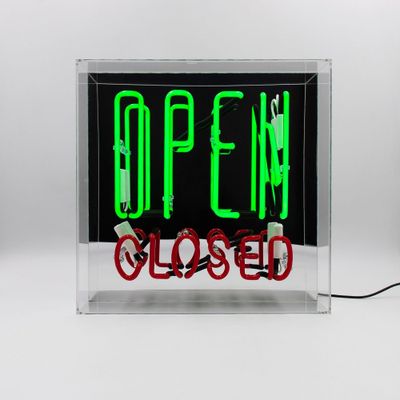 Table lamps - 'Open / Closed' Large Glass Neon Sign - LOCOMOCEAN