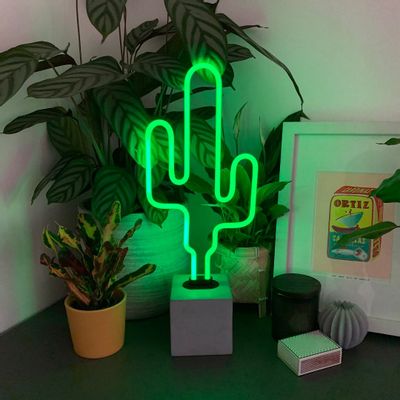 Lampes de table - Néon sur socle « Cactus » - LOCOMOCEAN