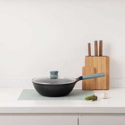 Kitchens furniture - Companion Non-Stick Wok (28cm, PEEK) Gray Green - JIA