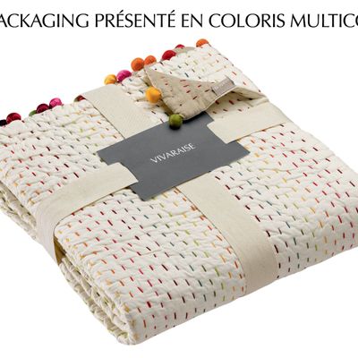 Throw blankets - Gastounet Throw Blanket Multico 140 X 200 - MAISON VIVARAISE - SDE VIVARAISE WINKLER