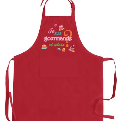 Tabliers de cuisine - Tablier de cuisine Je suis gourmande Rouge 85 X 72 - MAISON VIVARAISE - SDE VIVARAISE WINKLER