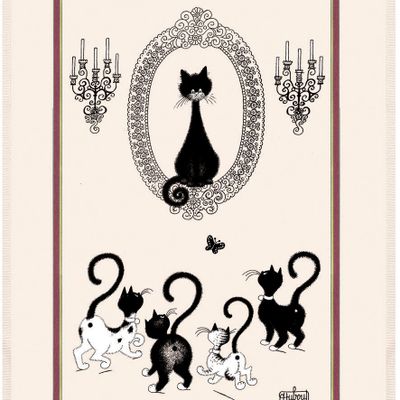 Dish towels - Kitchen Towel Print Portrait Dubout Ecru 60 X 80 - MAISON VIVARAISE - SDE VIVARAISE WINKLER