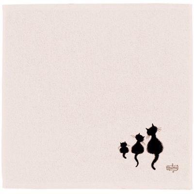 Torchons - Carre Eponge Dubout 3 Chats Ivoire 50 X 50 - MAISON VIVARAISE - SDE VIVARAISE WINKLER
