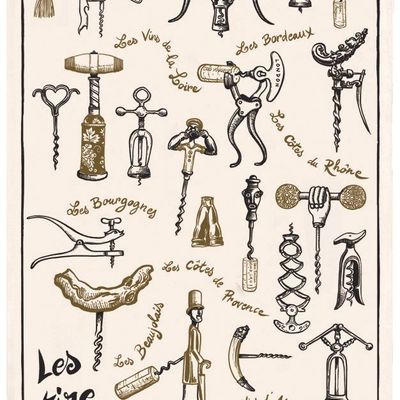 Dish towels - Kitchen Towel Tire-Bouchons Ecru 48 X 72 - MAISON VIVARAISE - SDE VIVARAISE WINKLER