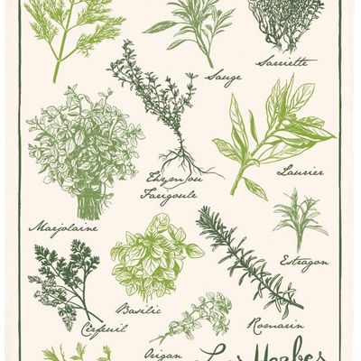 Torchons - Torchon Imprimé Les herbes de provence Ecru 48 x 72 - MAISON VIVARAISE - SDE VIVARAISE WINKLER