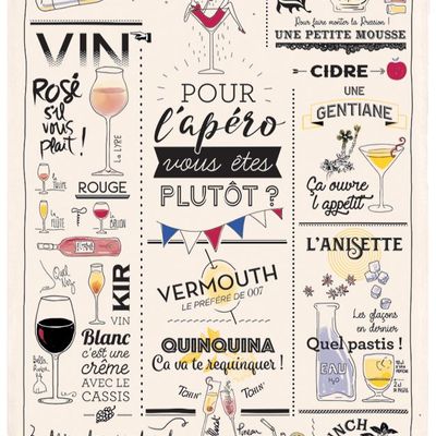 Torchons - Torchon Verres et apéros Ecru 48 x 72 - MAISON VIVARAISE - SDE VIVARAISE WINKLER