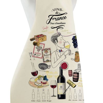 Tabliers de cuisine - Grand Tablier de cuisine Crus d'excellence Ecru 72 x 96 - MAISON VIVARAISE - SDE VIVARAISE WINKLER