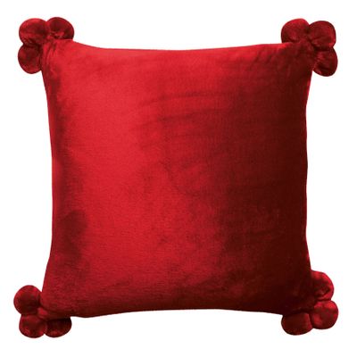 Coussins - Coussin Tender pompons Rubis 45 x 45 - MAISON VIVARAISE - SDE VIVARAISE WINKLER