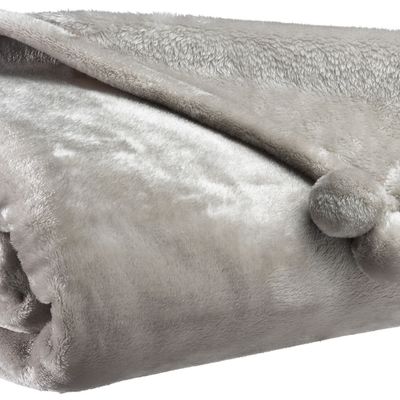 Plaids - Plaid Tender pompons Perle 130 x 170 - MAISON VIVARAISE - SDE VIVARAISE WINKLER