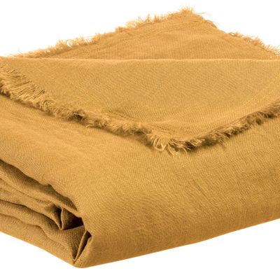 Throw blankets - Throw Nomade Zeff Ocre 130 X 180 - MAISON VIVARAISE – SDE VIVARAISE WINKLER