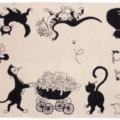 Tapis - Tapis Dubout Multi Chats Ecru 60 x 90cm - MAISON VIVARAISE – SDE VIVARAISE WINKLER
