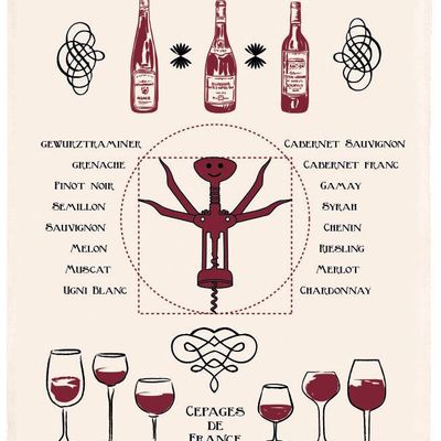 Torchons - Torchon Vitruve Multicolor 50 x 70 - MAISON VIVARAISE - SDE VIVARAISE WINKLER