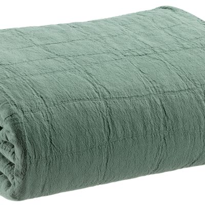 Bed linens - Bed Cover Recycled Titou Vert De Gris 180 X 260 - MAISON VIVARAISE – SDE VIVARAISE WINKLER