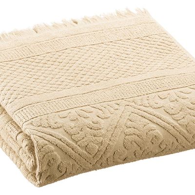 Bath towels - Bath Towel Zoe Vanille 70 X 140 - MAISON VIVARAISE – SDE VIVARAISE WINKLER
