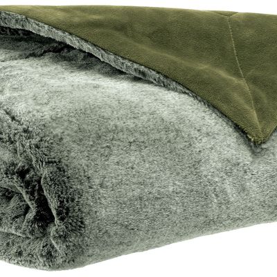 Throw blankets - Throw Kinta Olive 130 X 160 - MAISON VIVARAISE – SDE VIVARAISE WINKLER