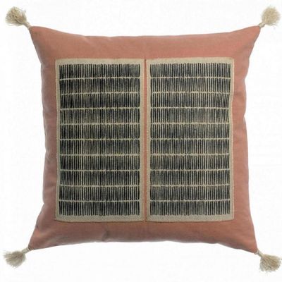 Cushions - Cushion Yael W/Emb Bois De Rose 45 X 45 - MAISON VIVARAISE - SDE VIVARAISE WINKLER