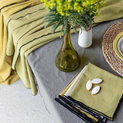 Table cloths - Tablecloth Grace Recycled Ficelle 140 X 250 - MAISON VIVARAISE – SDE VIVARAISE WINKLER