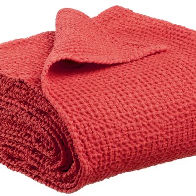 Throw blankets - Throw Stonewashed Maia Groseille 140 X 200 - MAISON VIVARAISE – SDE VIVARAISE WINKLER