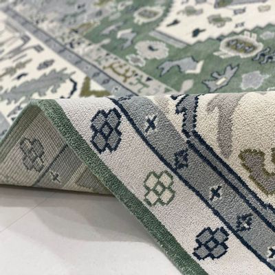 Contemporary carpets - Oushak 104,Worldwide Door Delivery Vintage Antique Rugs HandKnotted - INDIAN RUG GALLERY