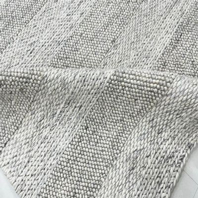 Tapis contemporains - BW 105, tapis en 1 en laine beige crème texturée boho naturelle avec d - INDIAN RUG GALLERY