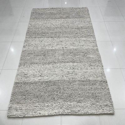Tapis contemporains - BW 105, tapis doux à motifs multiples en 1 en laine naturelle texturée - INDIAN RUG GALLERY