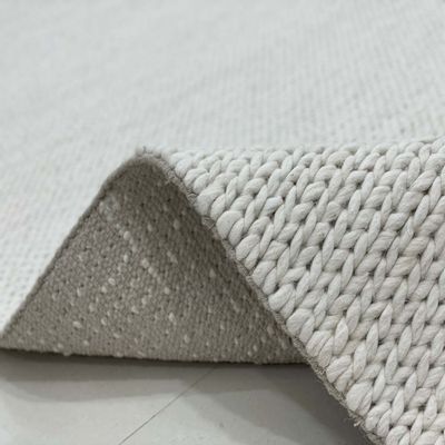 Textile and surface design - BW 104,Snow White Bubble Weave Pebble Plaited Stone Fireproof Rug Mat - INDIAN RUG GALLERY