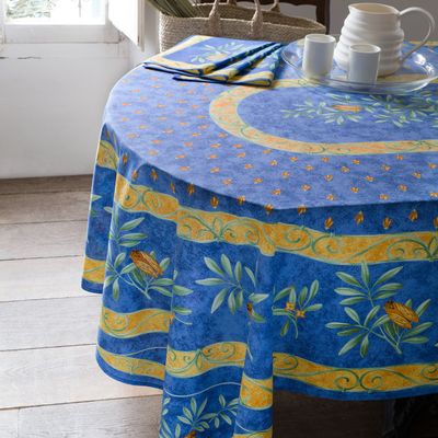 Table linen - Centered Printed Tablecloth - Cigale - TISSUS TOSELLI