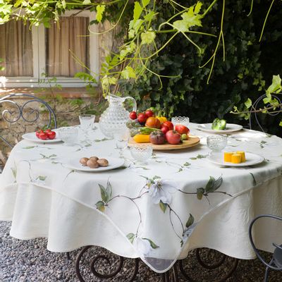 Linge de table textile - Nappe Organza - Magnolia Blanc - TISSUS TOSELLI