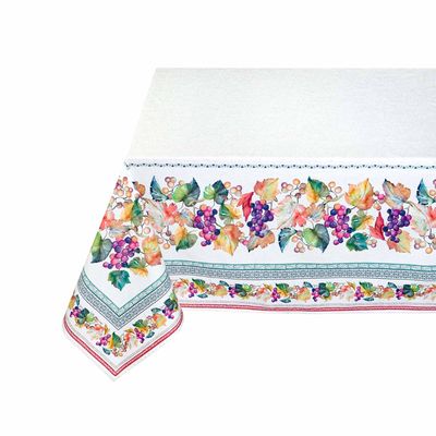 Table linen - Rectangular Printed Tablecloth - Raisin - TISSUS TOSELLI