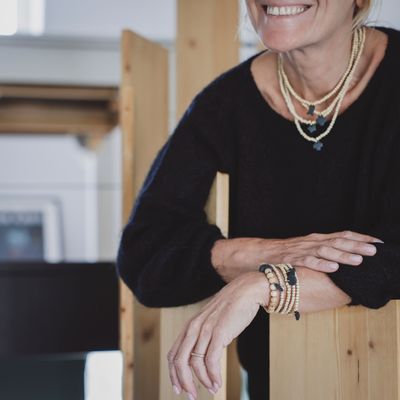 Jewelry - Wooden beads necklace and ceramic pendant - MAISON JOSEPH