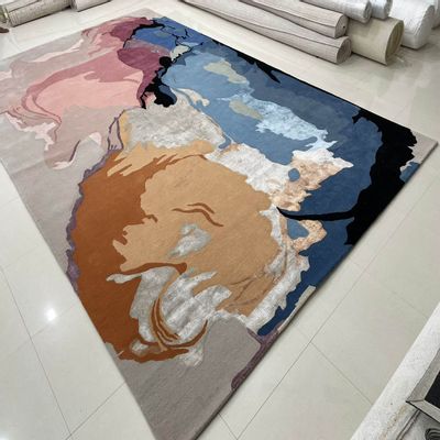 Design carpets - HTR 105, Colorful Modern New Zealand Wool, Viscose Area Rug Carpet Factory Handmade Fireproof For Home, Shop, Interior Decoration, Commercial Projects Customizable - INDIAN RUG GALLERY