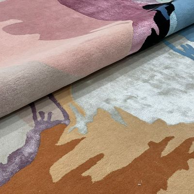 Design carpets - HTR 105,Modern Silk NZ Wool High Traffic wool colorful Handmade carpet - INDIAN RUG GALLERY