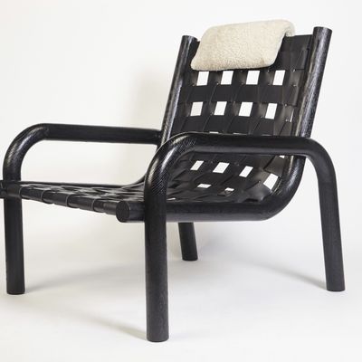 Armchairs - Ginga Armchair in Black Leather - DUISTT