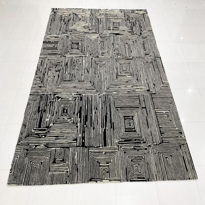 Rugs - HTR 112, NZ Wool Handtufted Rug Factory High Low Cut 3D Embossed mat - INDIAN RUG GALLERY