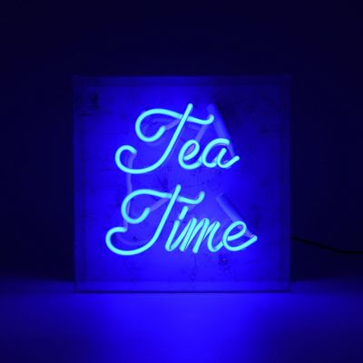 Table lamps - 'Tea Time' Glass neon Sign - Blue - LOCOMOCEAN