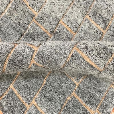 Bespoke carpets - HLK 103,3D Wool+Jute Persian Knotted High Low Pile Fireproof Washable - INDIAN RUG GALLERY