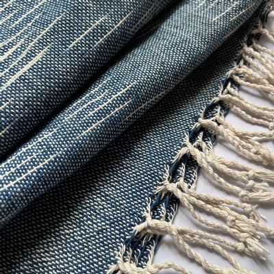 Scarves - Tai Lue Handwoven Indigo Shawl - TRADITIONAL ARTS AND ETHNOLOGY CENTRE (TAEC)