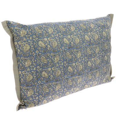 Coussins textile - INDIENNE Grande Housse de Coussin 50x75 cm INDIENNE DENIM - EN FIL D'INDIENNE...