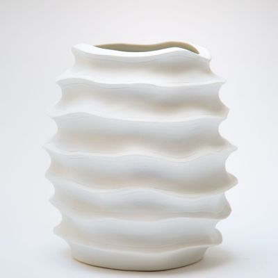 Vases - AYA white porcelain biscuit vase H=23cm, D=19cm - YLVAYA DESIGN