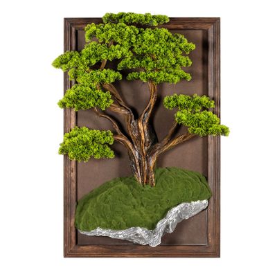 Autres décorations murales - Tableau de bonsaï en bois - Tableau de bonsaï artificiel décoratif fait main - OMNIA CONCEPT