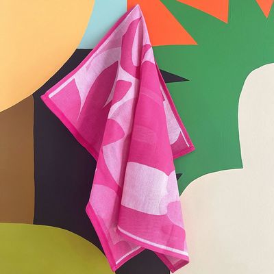Tea towel - Octobre Rose Cotton Tea Towel - LE JACQUARD FRANCAIS