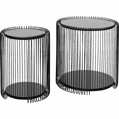 Coffee tables - Side Table Wire Double Black (2/Set) - KARE DESIGN