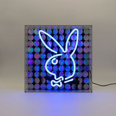 Table lamps - Playboy Glass Neon Box Sign - Disco Bunny - Blue - LOCOMOCEAN