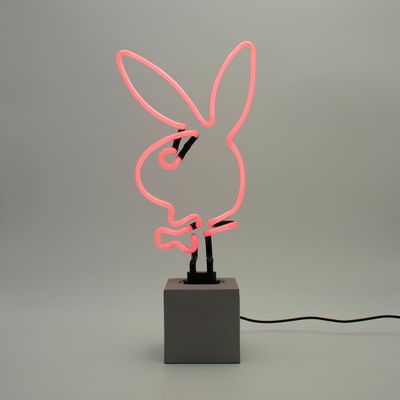 Table lamps - Playboy Glass Neon Sign (Concrete base) - Bunny - Pink - LOCOMOCEAN