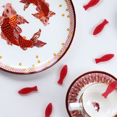 Platter and bowls - 5-piece Plate Set - Fish Collection - LOR HOME