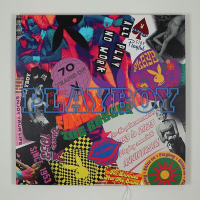 Appliques - Décoration murale Playboy Collage avec néon LED - BLEU - LOCOMOCEAN