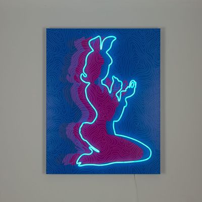 Wall lamps - Playboy Wall Art with LED Neon - 'Playboy Bunny' - LOCOMOCEAN