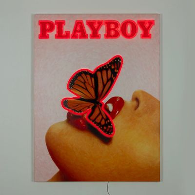 Autres décorations murales - Décoration murale Playboy avec néon LED - Butterfly Cover - LOCOMOCEAN