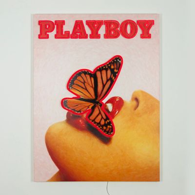 Wall lamps - Playboy Wall Art with LED Neon - Butterfly Cover - LOCOMOCEAN